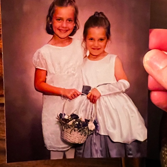 Girls White & Lilac Silk Floral Tied Back Formal Dress Flower Girl Dress - Picture 16 of 16